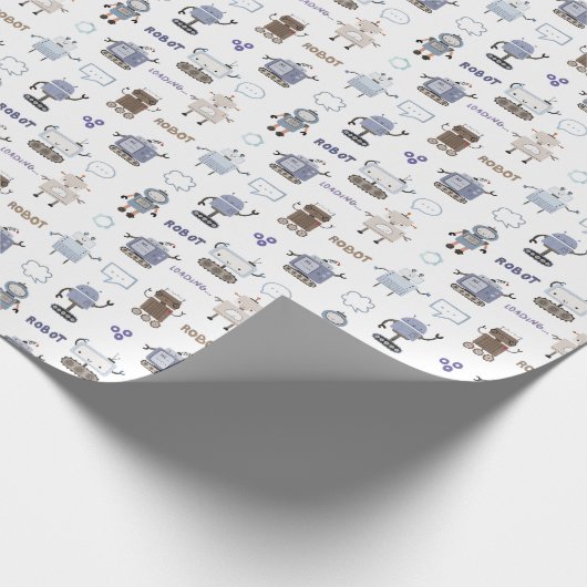 Gear Up voor Fun Robot Kinder Happy Birthday Cadeaupapier (Hoek)