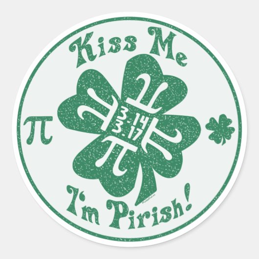 Gear van de Pi-Rish Party Ronde Sticker (Voorkant)