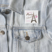 Gear van Paris Bachelorette Vierkante Button 5,1 Cm (In situ)