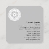 Gear Wheel 04 - Wit op zwart Vierkante Visitekaartje (Achterkant)