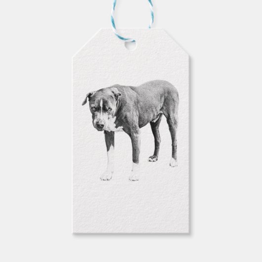Gearceerde Pit Bull-cadeaubijsluiter Cadeaulabel (Voorkant)