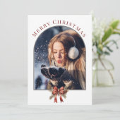 GEARCHIVEERDE FOTO ELEGANT MINIMAL CHRISTMAS FEESTDAGENKAART (Staand voorkant)