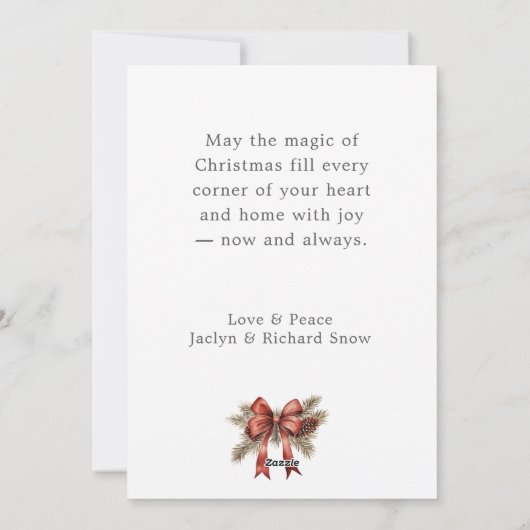 GEARCHIVEERDE FOTO ELEGANT MINIMAL CHRISTMAS FEESTDAGENKAART (Achterkant)