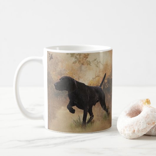 Gearchte Duitse Pointer klaar om te jagen Geschenk Koffiemok (Met donut)