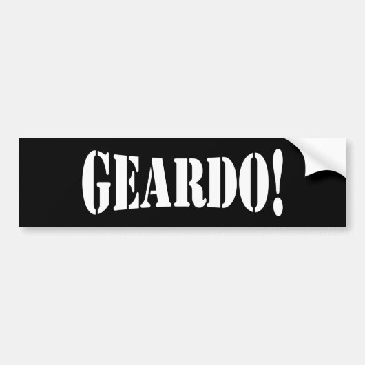 GEARDO! BUMPERSTICKER (Voorkant)