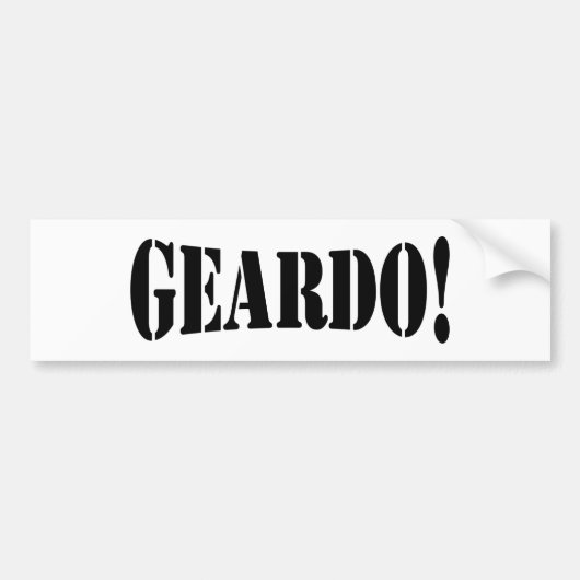 GEARDO! BUMPERSTICKER (Voorkant)
