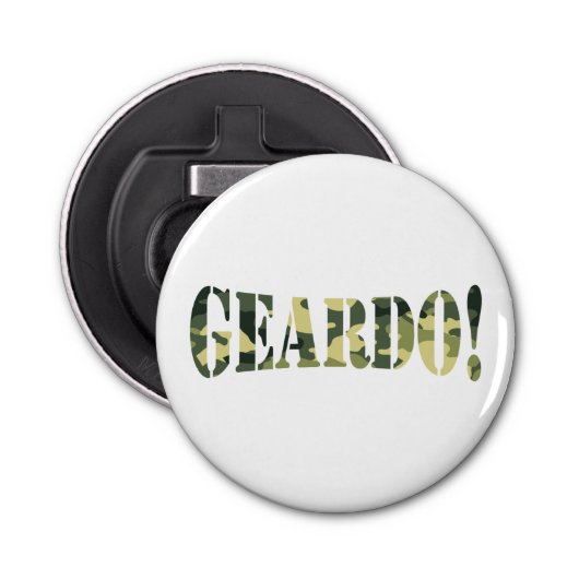 GEARDO! CAMO/CAMOUFLAGE BUTTON FLESOPENER (Voorkant)