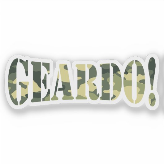 GEARDO! CAMO/CAMOUFLAGE STICKER (Voorkant)