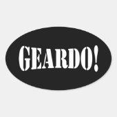 GEARDO! OVALE STICKER (Voorkant)