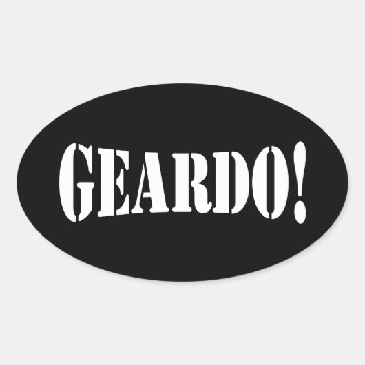 GEARDO! OVALE STICKER (Voorkant)