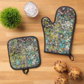 Geared Toward Abstract Art Design Lover  Ovenwant & Pannenlap Set (Top down)