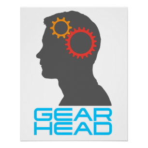 Gearhead Profile Silhouette Perfect Poster