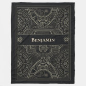 Gearhead Steampunk Fleece Deken (Voorkant)