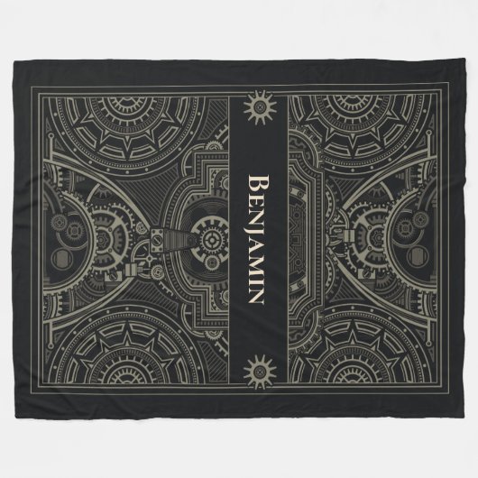  Gearhead Steampunk Fleece Deken (Voorkant (Horizontaal))