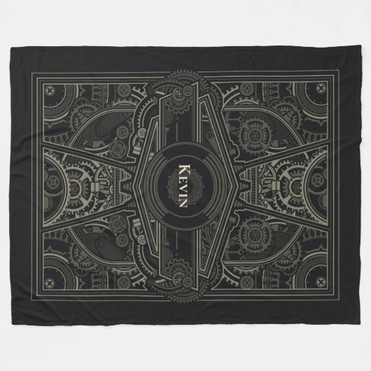  Gearhead Steampunk Fleece Deken (Voorkant (Horizontaal))