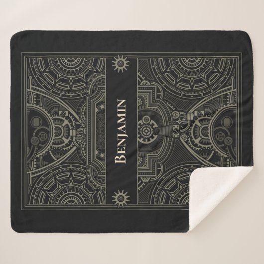  Gearhead Steampunk Sherpa Deken (Voorkant (horizontaal))