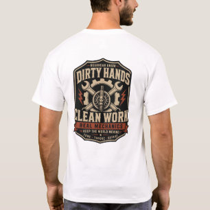 Gearhead Union monteur voor- en achterkant heren T T-shirt
