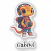 Gearing Up gepersonaliseerde vinyl Sticker (Voorkant)