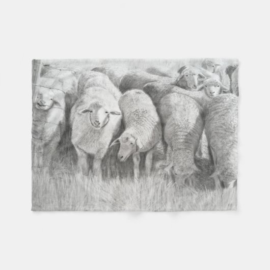 Gearling Sheep Fleece Deken (Voorkant (Horizontaal))