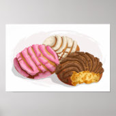 Gearomatiseerde Conchas Pan Dulce Pink, Choco & Va Poster (Voorkant)