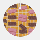 Gearomatiseerde wafels naadloze achtergrond glas ornament (Achterkant)