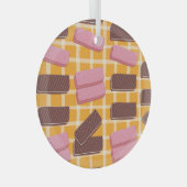 Gearomatiseerde wafels naadloze achtergrond glas ornament (Voorkant Rechts)