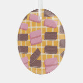 Gearomatiseerde wafels naadloze achtergrond glas ornament (Voorkant links)