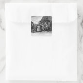 Gearresteerd voor schuld, bord V Vierkante Sticker (Tas)