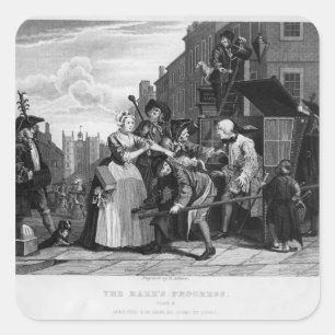 Gearresteerd voor schuld, bord V Vierkante Sticker