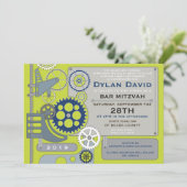 GEARS Bar/Bat Mitswa uitnodiging (Staand voorkant)