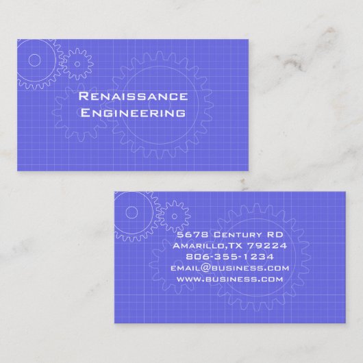Gears Blueprint Visitekaartje (Voorkant / Achterkant)