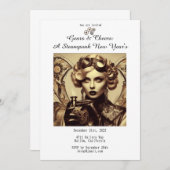 Gears & Cheers Een Steampunk Nieuwjaar Kaart (Voorkant / Achterkant)