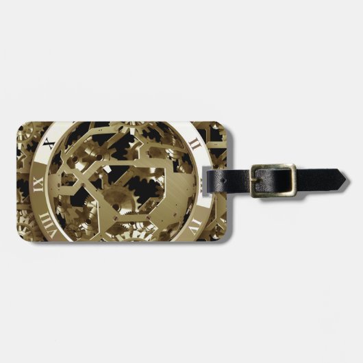 Gears Clock Kantoor Design Digital Art Destiny Bagagelabel (Voorkant horizontaal)