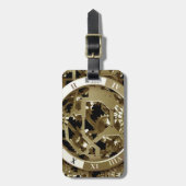 Gears Clock Kantoor Design Digital Art Destiny Bagagelabel (Voorkant verticaal)