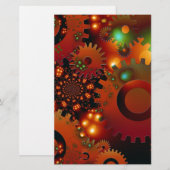 Gears Clock Kantoor Design Digital Art Destiny Briefpapier (Voorkant / Achterkant)