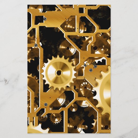 Gears Clock Kantoor Design Digital Art Destiny Briefpapier (Voorkant)