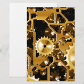 Gears Clock Kantoor Design Digital Art Destiny Briefpapier (Voorkant / Achterkant)
