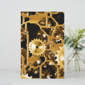 Gears Clock Kantoor Design Digital Art Destiny Briefpapier (Staand voorkant)