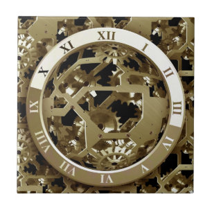 Gears Clock Kantoor Design Digital Art Destiny Tegeltje