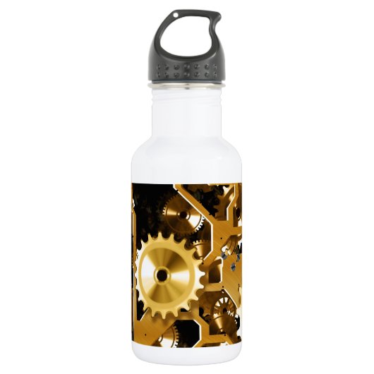 Gears Clock Kantoor Design Digital Art Destiny Waterfles (Voorkant)