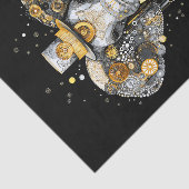 Gears Cogs Wheels Steampunk Elephant AT8 Decoupage Tissuepapier (Detail)