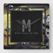 Gears Design Industriële Steampunk Wandklok (Voorkant)