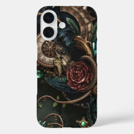 Gears, Florals en Fantasy Fusion iPhone 16 Hoesje