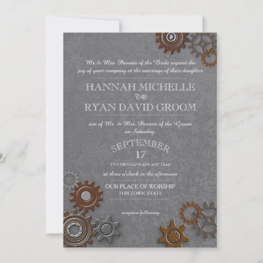 Gears Industrieel staal Grijs Kaart (Voorkant)