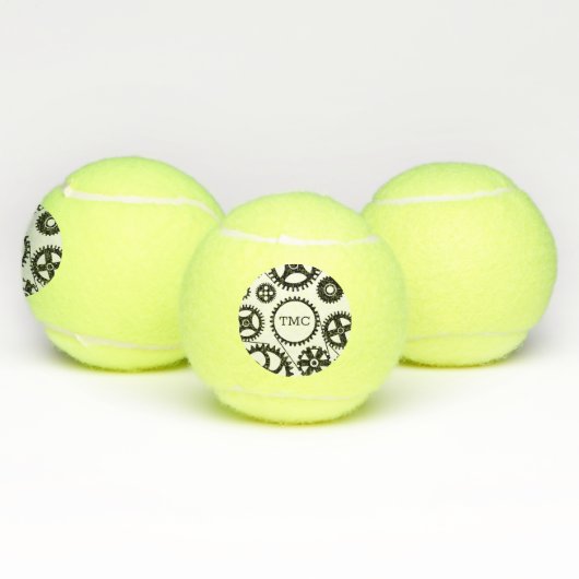 Gears INITIALEN Fietsen Zwart & Wit Sportplezier Tennisballen (Multi)
