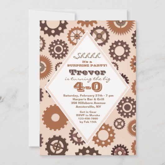 Gears mannelijke uitnodiging (Voorkant)