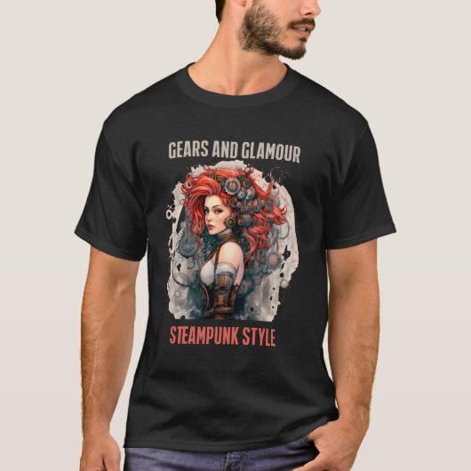Gears of Glamour Steampunk Diva T-shirt (Voorkant)