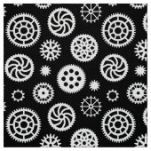 Gears Pattern 070819 - White on Black Stof (Swatch)
