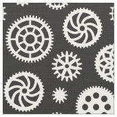 Gears Pattern 070819 - White on Black Stof (Close Up)
