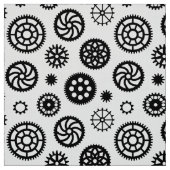 Gears Pattern 070819 - Zwart op wit Stof (Swatch)